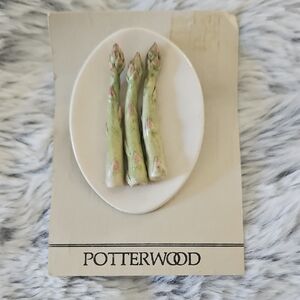 Potterwood Ceramic Asparagus Brooch